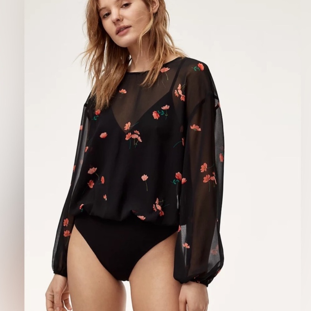 Wilfred Black Floral Bodysuit